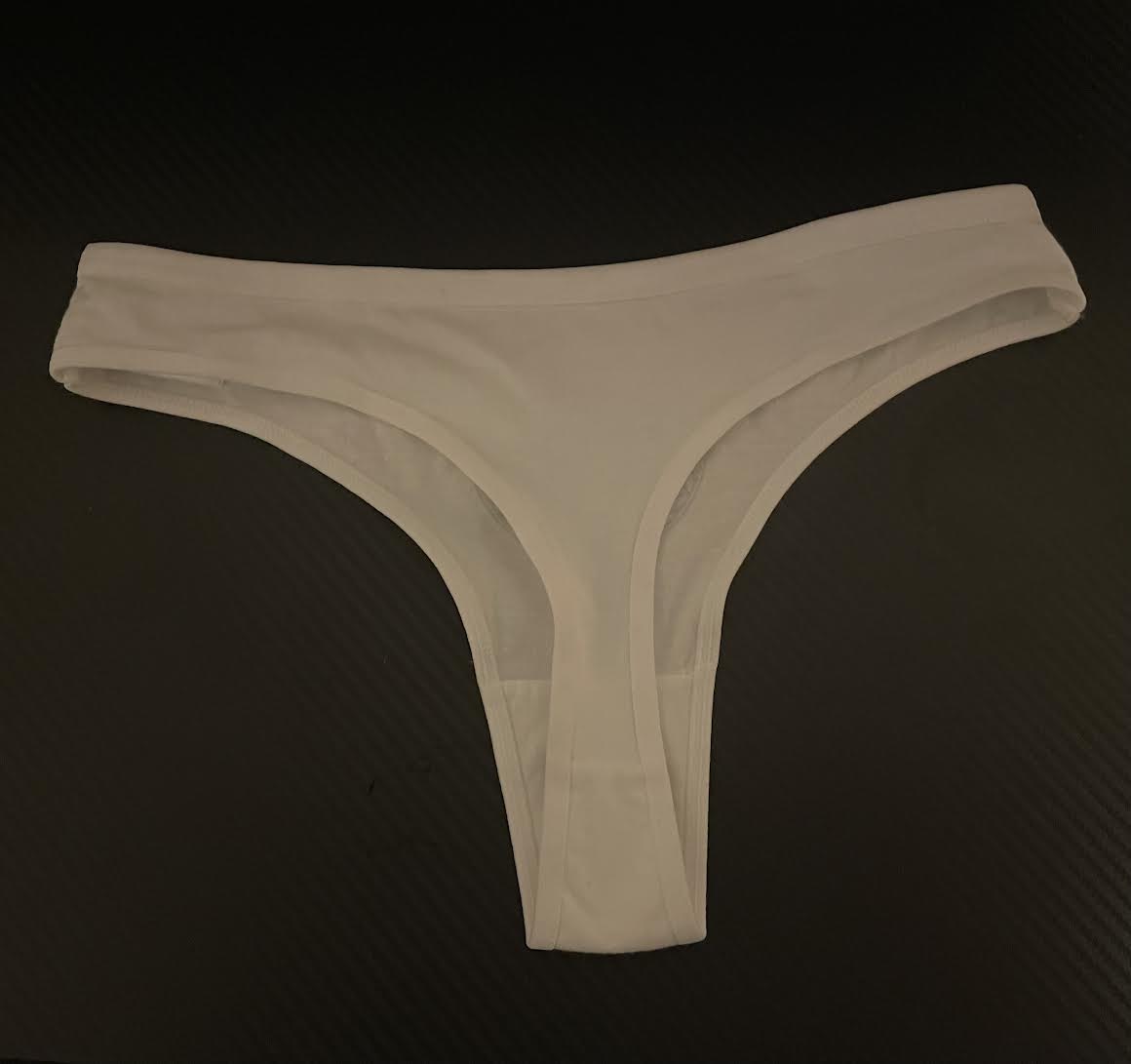 Cotton Pantie Thong- w/ CRYSAL INFUSED INK- 2pk