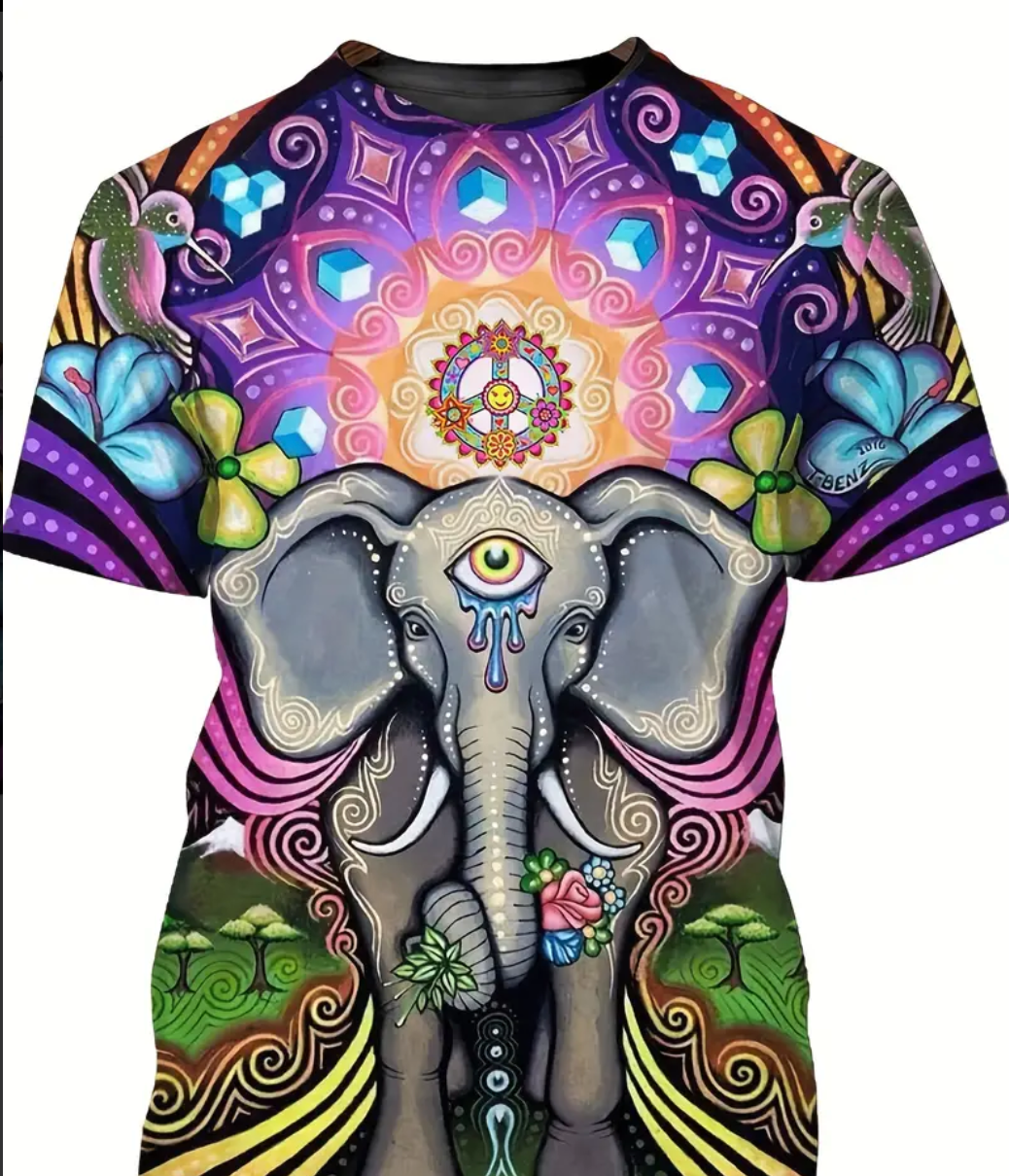 Psychedelic Ganesh  Full Wrap T-Shirt