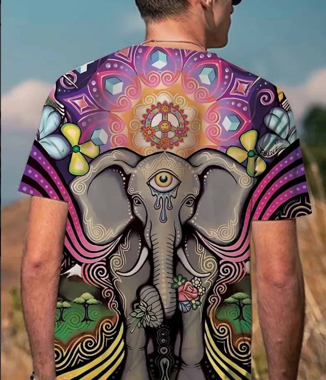 Psychedelic Ganesh  Full Wrap T-Shirt