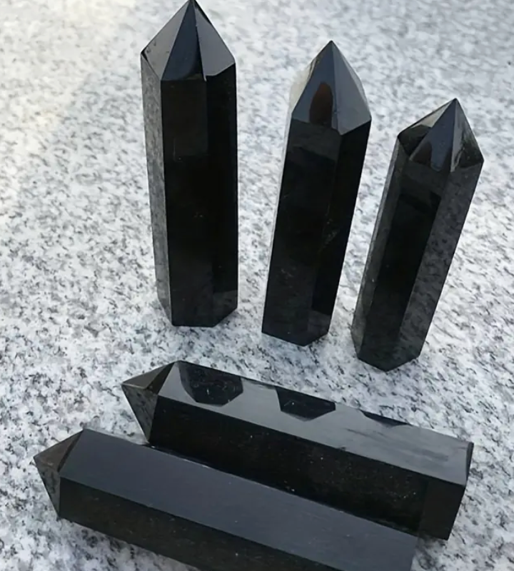 4"-5" - BLACK OBSIDIAN OBELISK