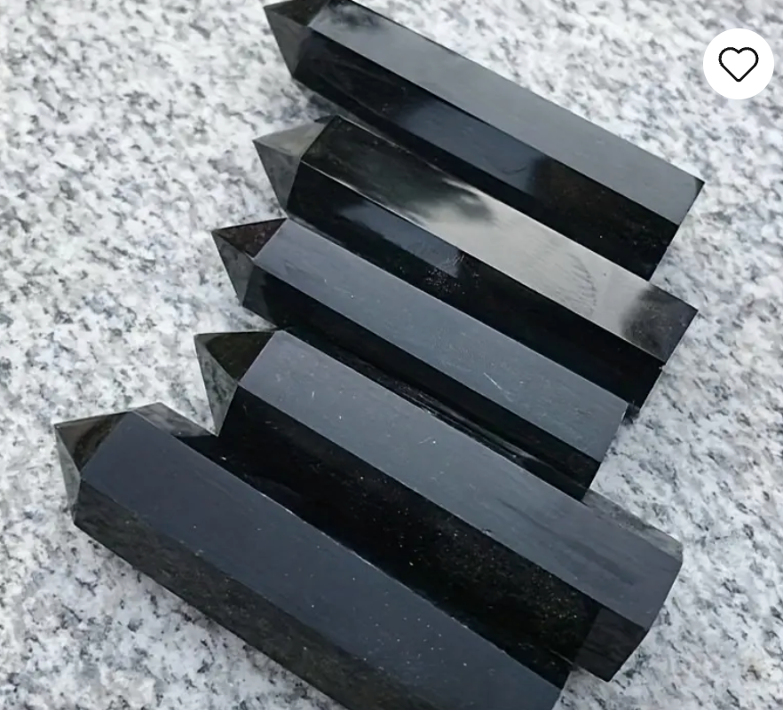 4"-5" - BLACK OBSIDIAN OBELISK