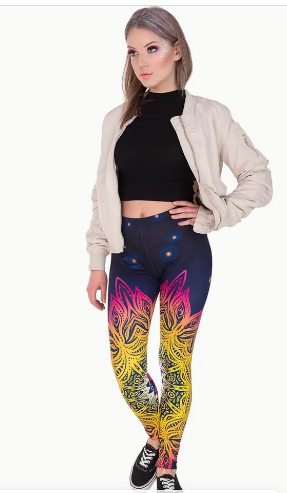 Mandala Flower Print Leggings