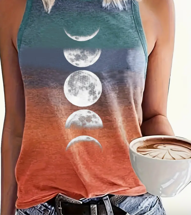 Womens - Moon Print Tank Top