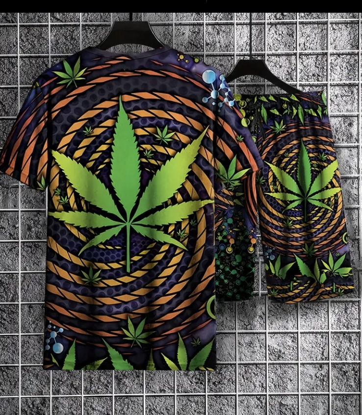 Marijuana Leave 2-Piece Mens Suit