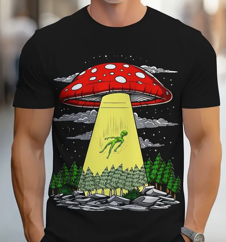 Alien Mushroom T-SHirt + Knit Mushroom Hat