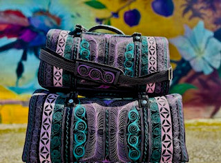 HAND CRAFTED 2-PIECE TURQUOISE TRAVEL SET