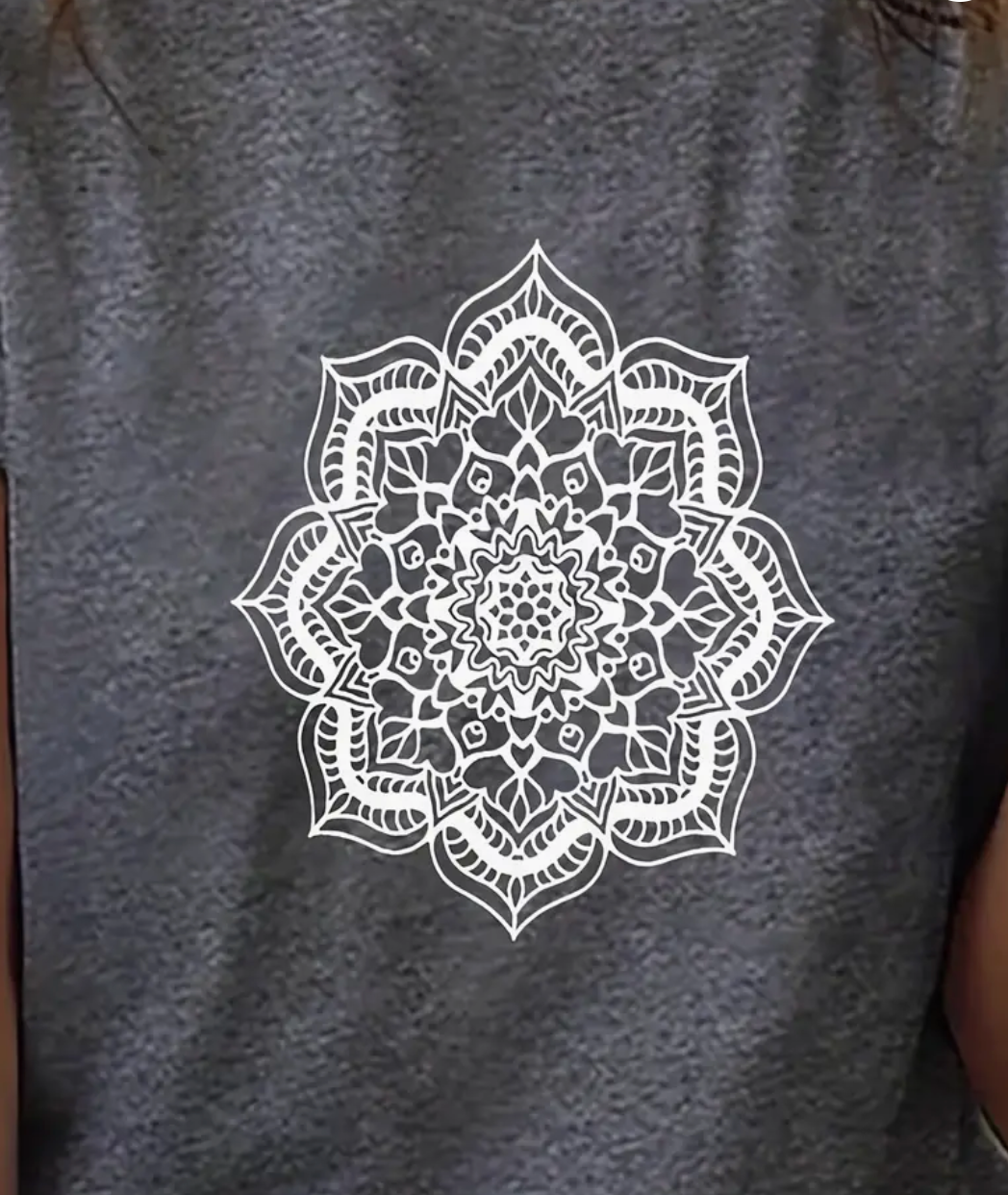 Mandala Floral Print T-Shirt Crewneck