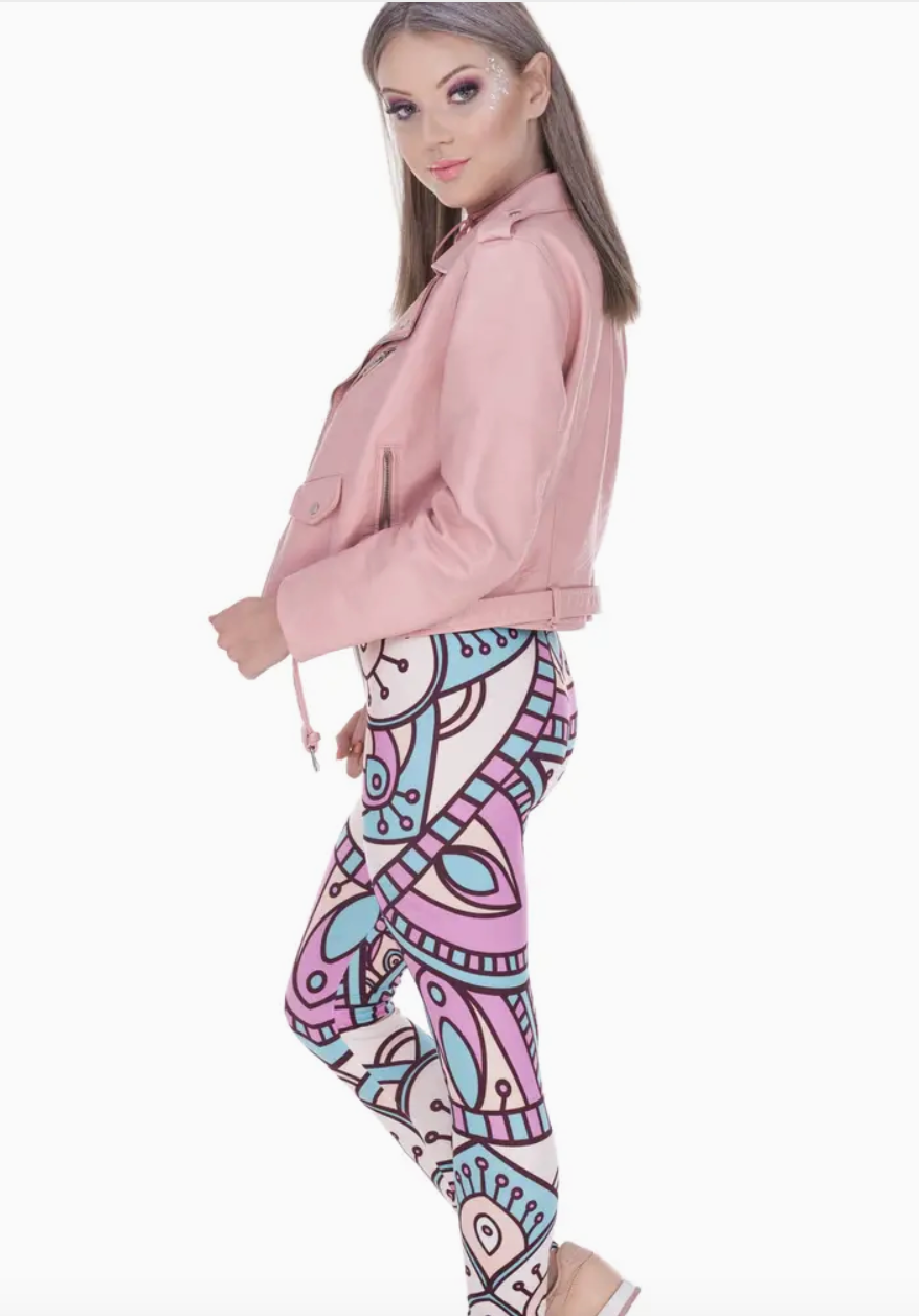 Boho Mandala Print Yoga Leggings,